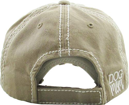 Image of KBETHOS Dog Cat Mom Dad Theme Womens Baseball Cap Distressed Vintage Unconstructed Embroidered Patch Hat
