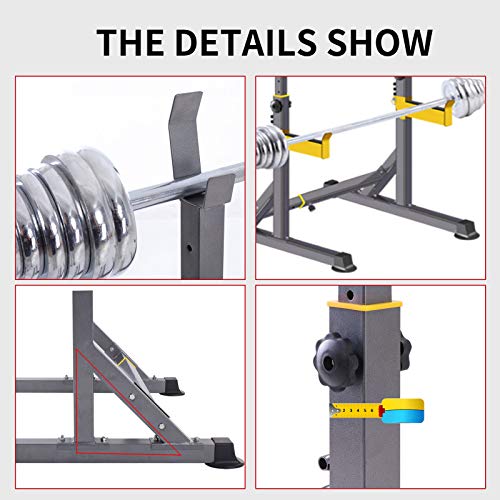 Adjustable Squat Rack Multi-Function Barbell Rack Dip Stand Barbell Stand Weight Lifting Rack Home Gym Fitness Weight Lifting Bench Press Dipping Station