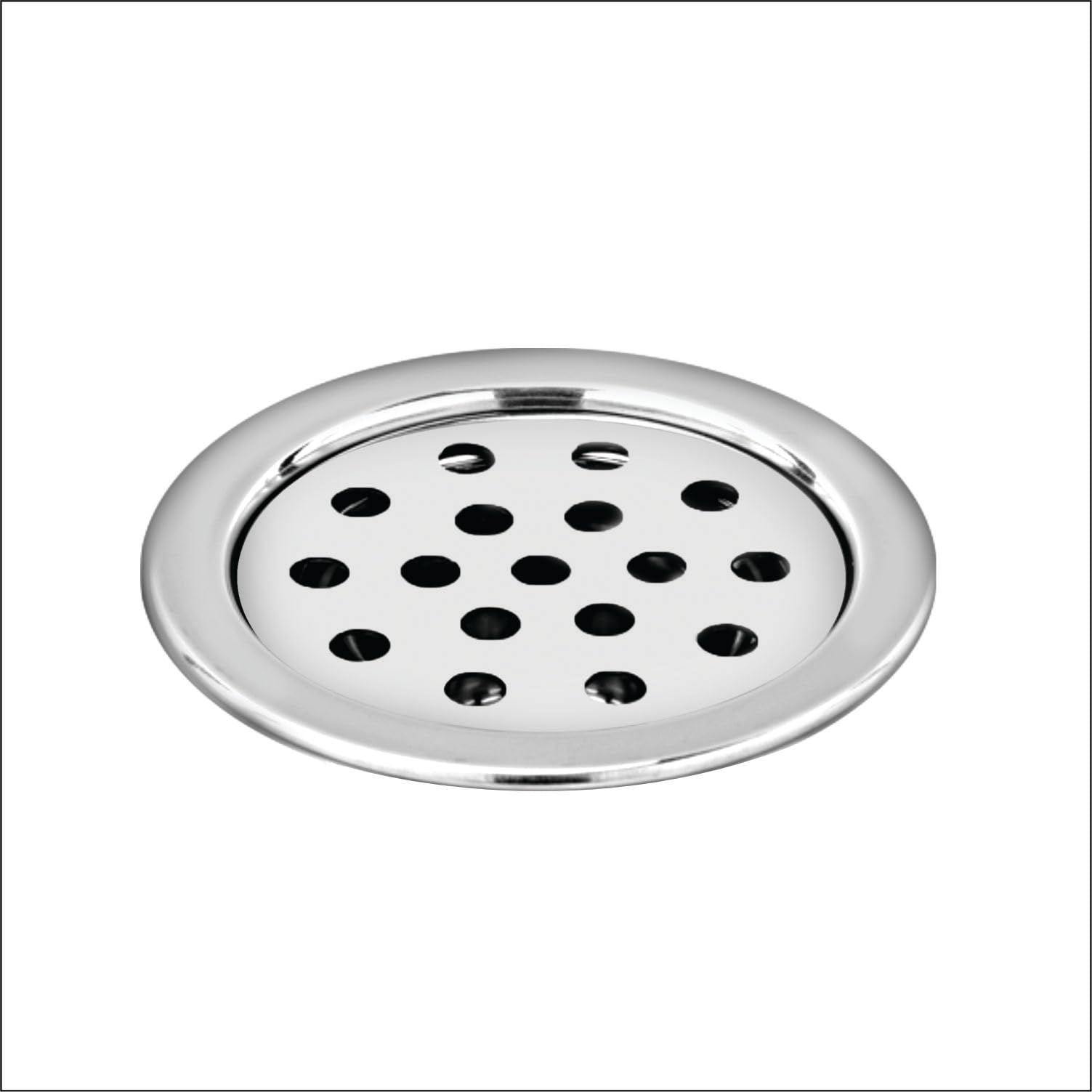 Sanjay Chilly Stainless Steel Round Floor Drain 4 Inch for Bathroom | Antique Design | Bathroom Floor Jali | Floor Trap Jali | Bathroom Drain Jali Waste Water Drainer (TOF Round Silver 4 INCH)