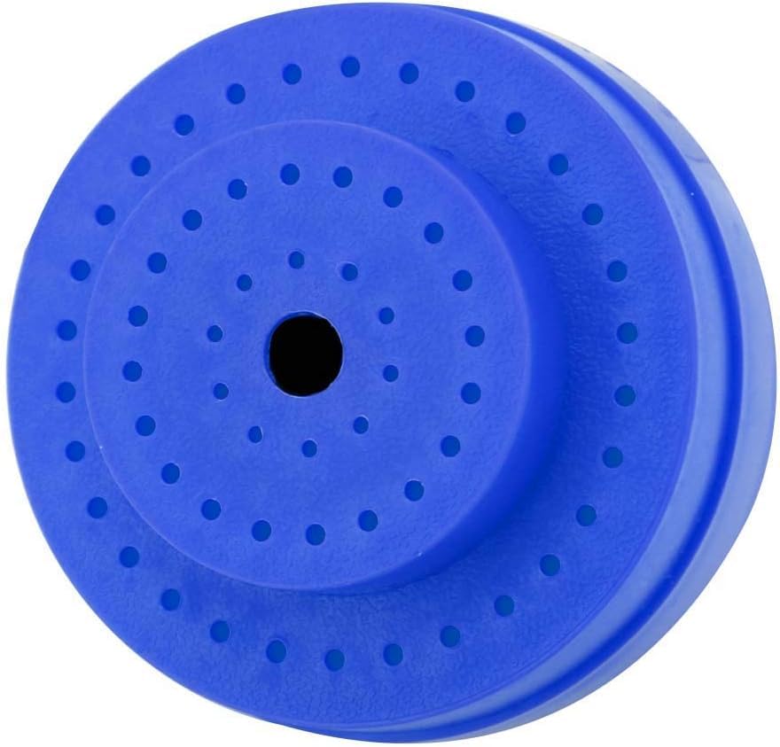 AmeriCan Goods Dental Round 2-Tier Bur Block Dispenser with Lid 60 Capacity Dental/Nail Bur Block Organizer Standard Lid (Blue)
