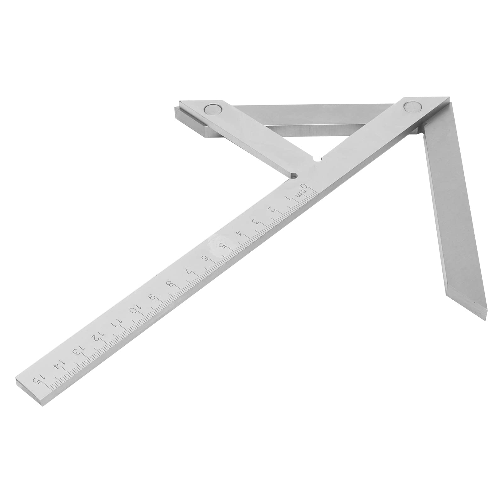 Zentrierwinkelmesser Edelstahl Zentrierwinkel Finder Holzbearbeitungszentrums-Messwerkzeug für Bau-Winkelmesser Rundplatte 150x130mm
