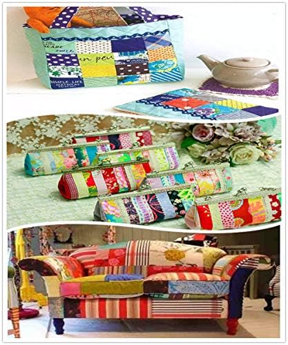 KIPETTO 50Pcs Cotton Fabric Squares Printed Floral Patchwork Fabric for DIY Sewing Scrapbooking Quilting Dot Pattern, 9.8" x 9.8"