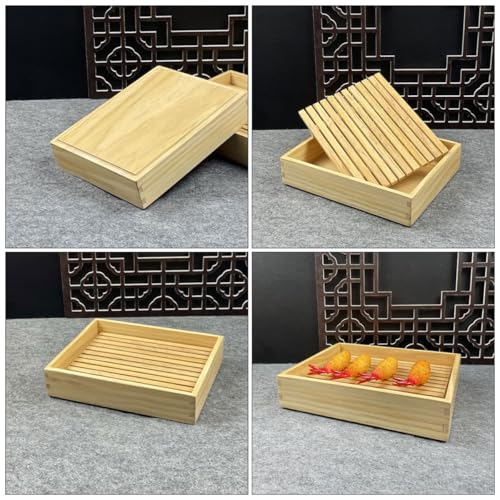 Plato rectangular de madera para sushi 20x15 cm miniatura 3