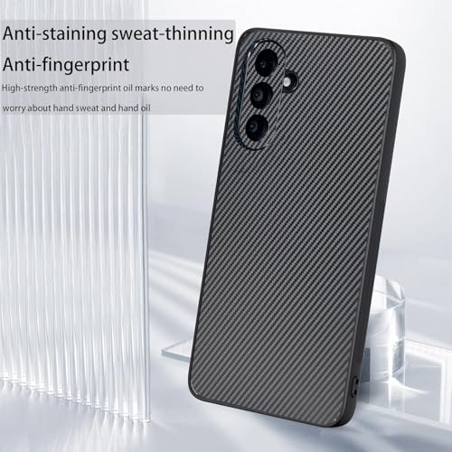 Image of DIZORO Carbon Fiber Case for Samsung Galaxy A36 5g Fusion 5g Smooth Touch Rubber Phone Cases Non-Slip, with Camera Protection Fingerprint Resistant Full Body Protective Shockproof Back Cover - Black