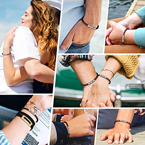 Focalook Braided Leather Bracelet,Brown Hand Chain Leather Cord Rope Bracelet For Grandson 7Inch(18Cm) #TOP5