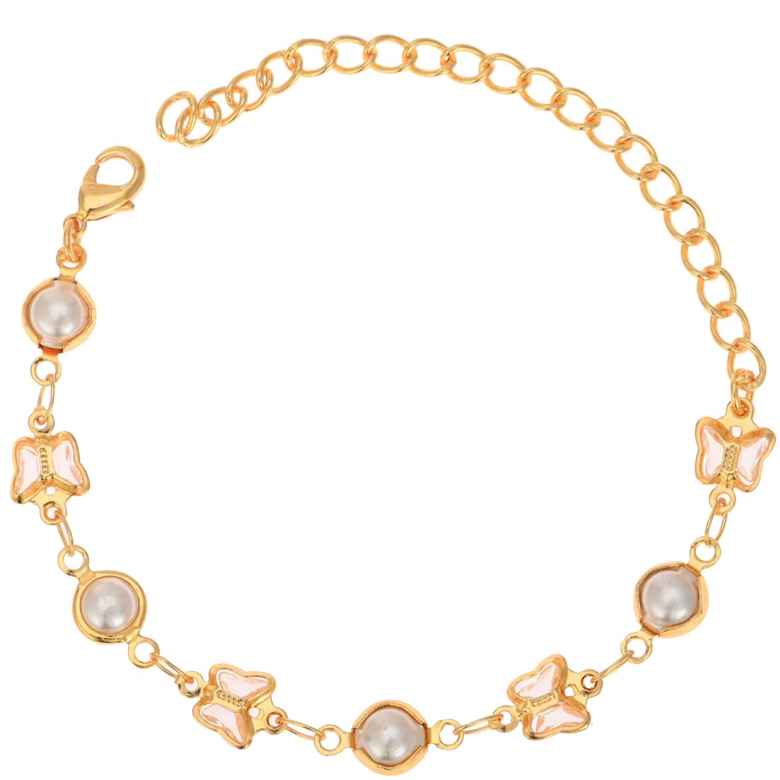 AanyaCentric Valentine Gift Gold Plated Bracelet Artificial Beads Link Chain Adjustable Size Charm Wrislet Decorated with Elegant Butterflies Gifts for Women and Girls (B0CM36VMBZ) Amazon Price History, Amazon Price Tracker