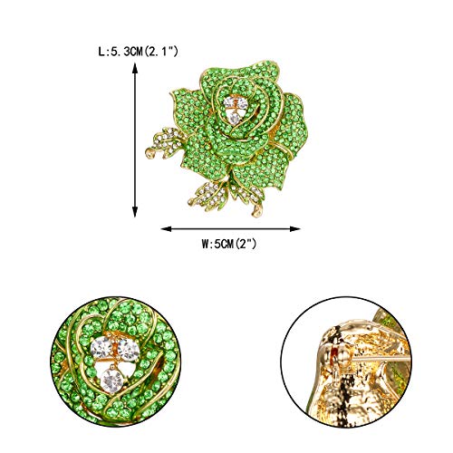 Image of EVER FAITH Women's Austrian Crystal Blooming Beautiful Rose Flower Brooch
