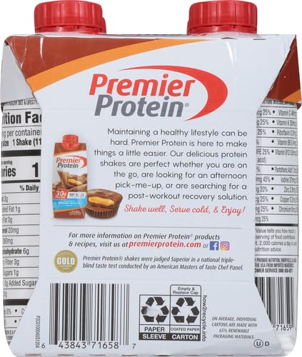 Image of Premier Protein 30g High Protein Shake, Chocolate Peanut Butter, 11 Fl Oz (Pack of 12)
