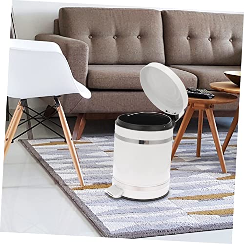 Caneca de basura con pedal y tapa blanca rectangular 5L miniatura 6