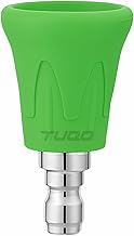 TUQO Nozzle for High Pressure Washers, Stainless Steel High Power Washer Nozzle Tips Set with Upgraded Rubber Protector Cover with 1/4" Quick Connect - Heavy Duty - Professional Series (25 Degree)