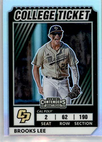2022 Panini Elite Extra Edition College Tickets Optic Holo #1 Brooks Lee Cal Poly Mustangs Official Pre-MLB Prospect/Draft Baseball in Raw (NM or Better) Condition