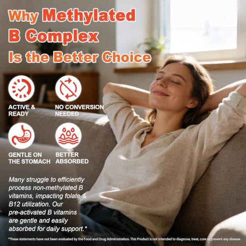 Image of Methylated Vitamin B Complex Gummies, Active Vitamins B, Sugar Free, 60ct | 12-in-1 Multivitamin w / 1000 mcg Methyl B12, 2000 mcg Biotin, Methylfolate, Inositol for Women & Men, Energy, Brain, Hair