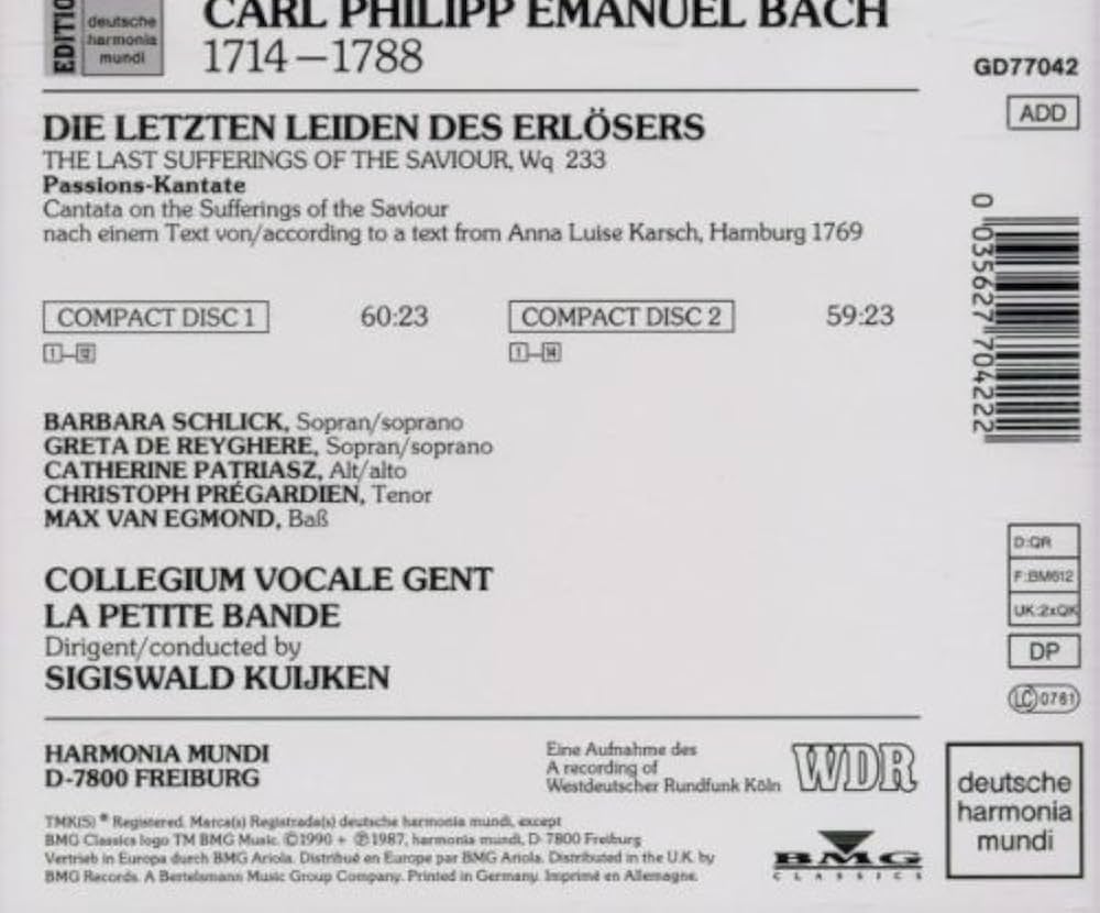 Amazon.co.jp: Bach - Letzen leiden des Erlösers: ミュージック