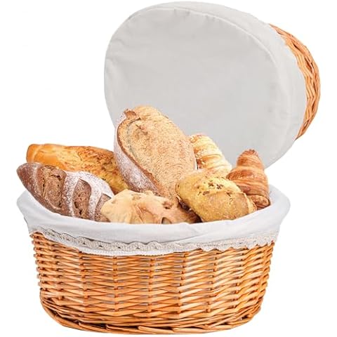 Nicunom Rattan Bread Basket Cover