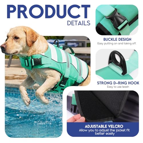ASENKU Hundeschwimmweste Klein XS mit Rettungsgriff, verstellbarem Brustgurt und Reflektorstreifen, Schwimmweste für Hunde zur sicheren Nutzung beim Bootfahren, Baden und Wassersport