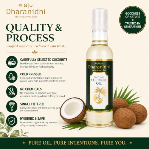 Image of DHARANIDHI Pure Cold Pressed Coconut Oil (Nariyal ka Tel) - 350ML