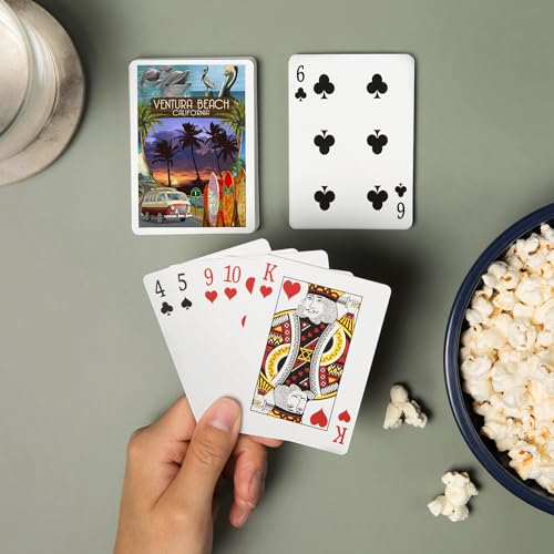 Lantern Press Ventura Beach, California, Naipes Poker 52 cartas miniatura 2