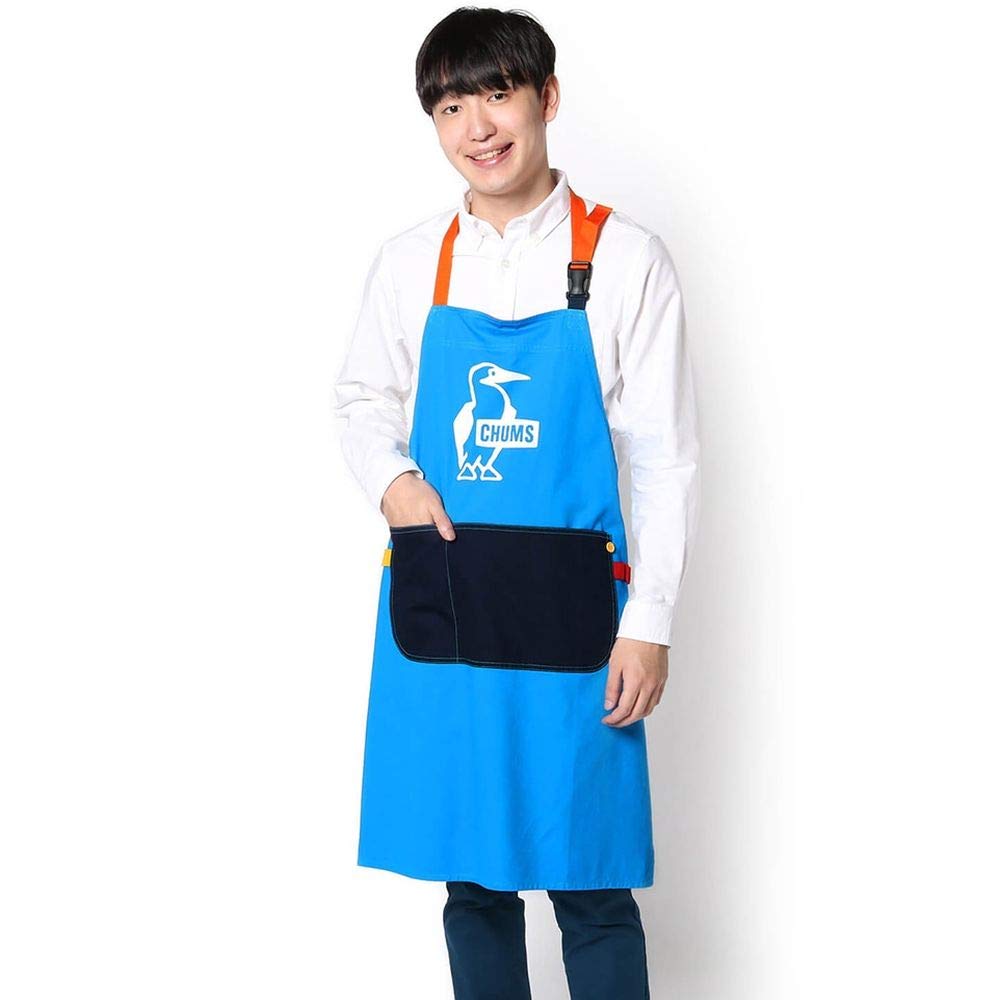 Amazon.co.jp: チャムス(CHUMS) ロゴエプロン ブルー CH09-1195-A001