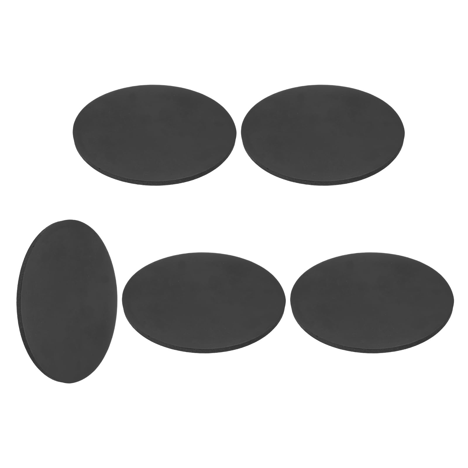 sourcing map 5Pcs Rubber Solid Discs Washers, 85mm OD x 3mm Thick Anti Slip Bumper Pads Non-Adhesive Rubber Spacers Flat Round Gasket Pad for Furniture Appliances DIY Craft, Black