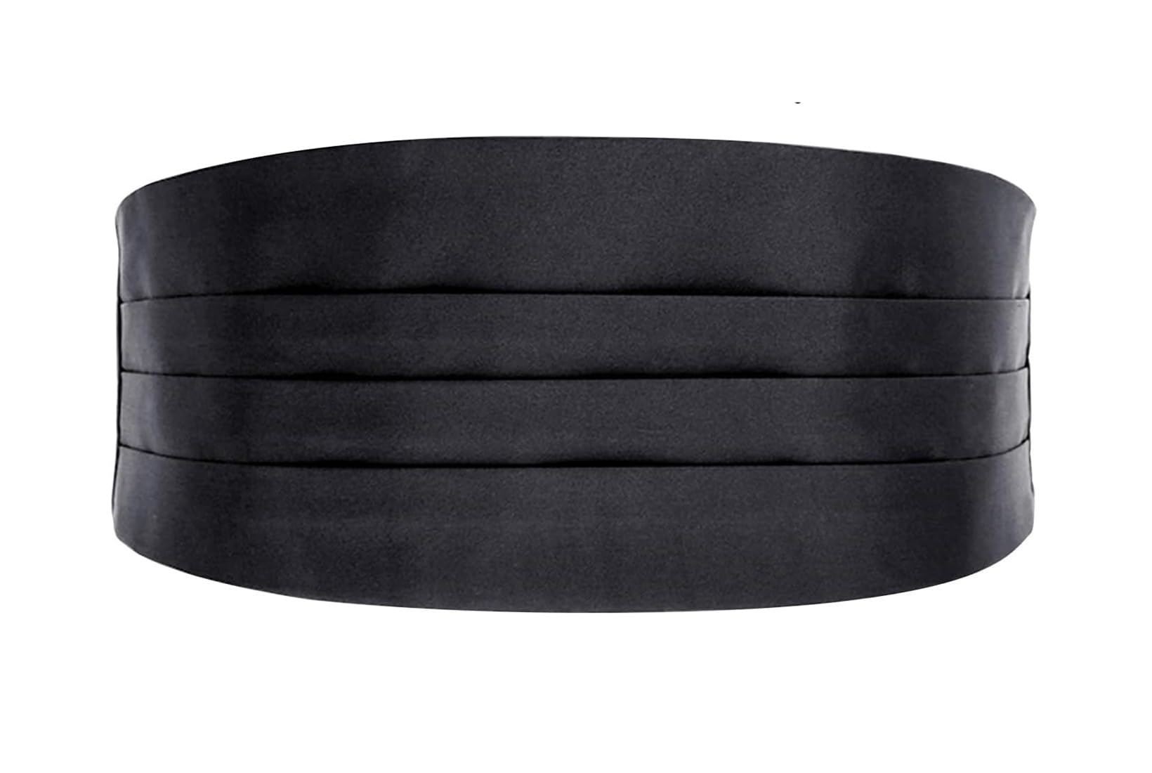 Silkblend Adjustable Back Black Cummerbund – Classic Formal Tuxedo Waistband for Men