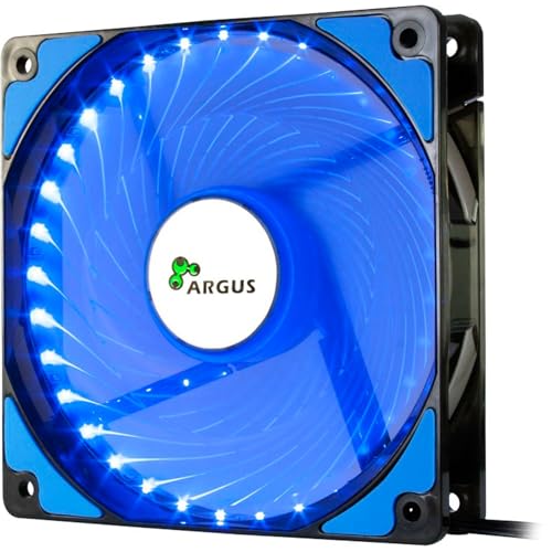 Inter-Tech L-12025 Boitier PC Ventilateur 12 cm Noir, Bleu