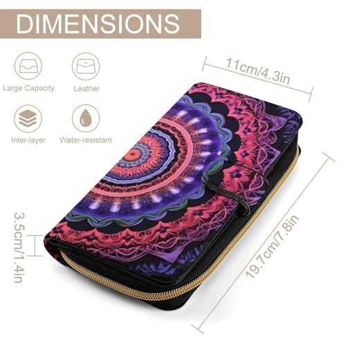 Mandala Boho Printed Wallet RFID Blocking Credit Card Holder Wallet Travel Slim Clutch Gifts for Men Women2