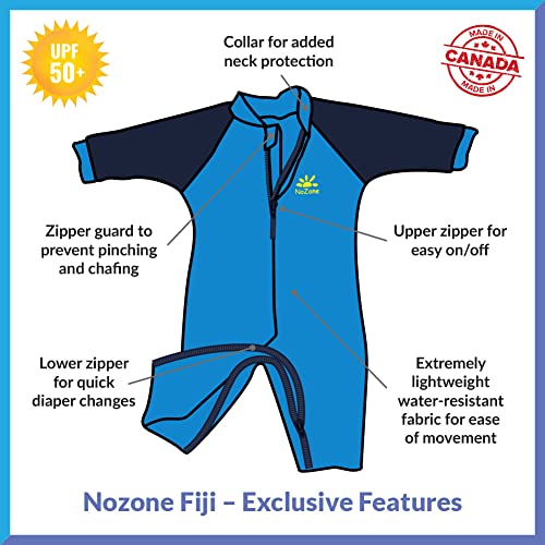 Nozone Fiji Sun Protective Baby Swimsuit, Double Zipper, UPF 50+3