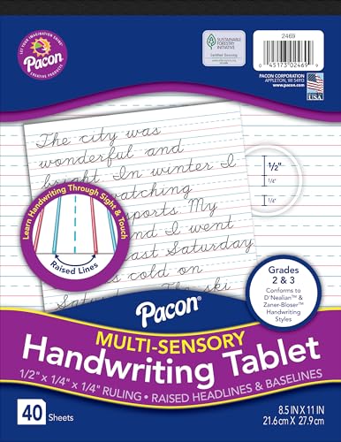 Pacon PAPER TABLET MULTISENSORY 8.5X11 IN 40 SHTS