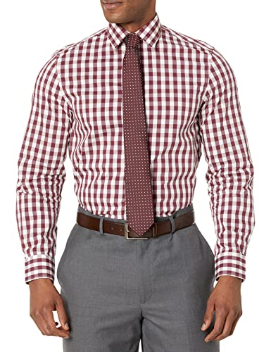 Amazon.com: Nick Graham mens Large Gingham Shirt/Tie Set Dress Shirt,  Burgundy, Medium US : Clothing, Shoes & Jewelry