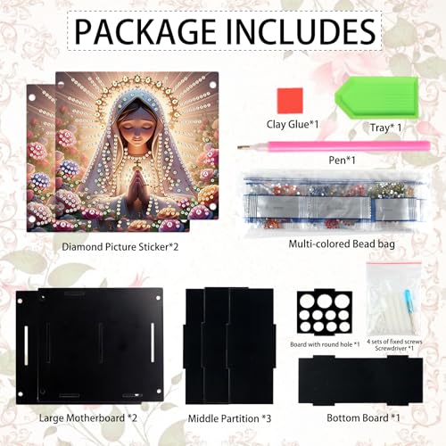 Image of DIY Diamond Art Pen Holder Religious Prayer Woman, Diamond Painting Pencil Organizer for Faith and Christian Gifts, Decorative Crystal Rhinestones Art Desk Organizer for Home and Office Supplies