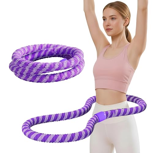 Image of Weighted Soft Spring Hula Hoop for Adults, 3.3 lbs Foldable for Home and Travel, Portable Slimming Fitness Hoop for Weight Loss, Waist-Friendly Design, Upgraded Closed Silent Version