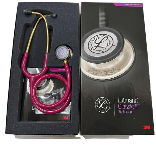 kit Estetoscópio Littmann Classic lll Framboesa Rainbow + Case + Esfigmo + Lanterna