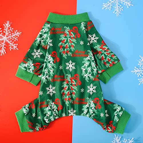 Yikeyo Christmas Dog Pajamas,Christmas Tree Pet Puppy Christmas Pjs, Small Dog Christmas Costumes, Winter Dog Clothes For Small Medium Dogs Boy Girl, Cat Apparel, Green, X-Small #TOP3