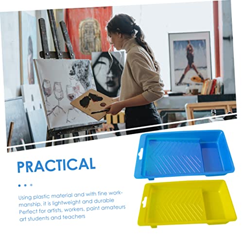 Corhad 3 Pcs Roller Paint Tray Garnish Tools Decorative Tray Ornament Container Color Mixer Paint Pans Trays Paint Roller Brush Tray Wall Art Drawing Tray Pigment Mixing Container Plastic #TOP6