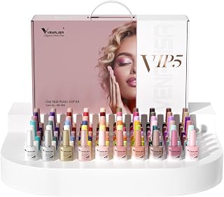 VENALISA VIP5 65PCS Hema Free Gel Nail Polish Set from BELLE GAGA, 60 Colors Sparkle Glitter Jelly White Nude Pink Red Gre... Price In India