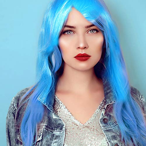 PIXNOR Peruca Cosplay Comprida Com Franja Peruca Reta Sintética Halloween Peruca de Cabelo Comprido