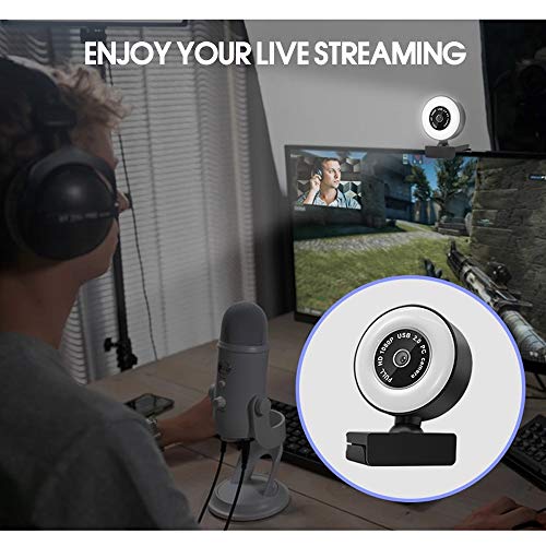 Webcam con Luce - Webcam HD 1080P con Mini Web Cam...