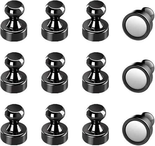 Rakizbe - Pasador magnético de nevera de acero níquel cepillado pinzas magnéticas tachuelas magnéticas para pulgar imanes para pizarra blanca cocina