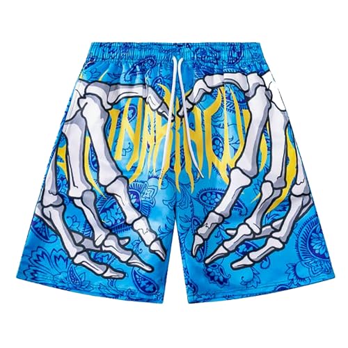 Generisch Bañador para hombre, de secado rápido, con forro de malla, pantalones cortos para hombre, playa, vacaciones, deportivo, A9, azul, 4XL