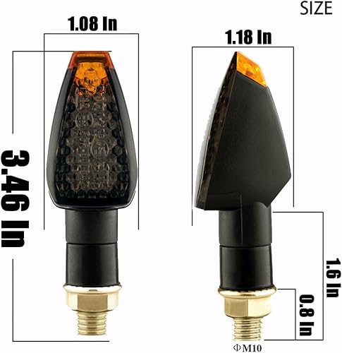 Miniatura 10 de BESULEN Luces intermitentes para motocicleta, 4 indicadores de giro para motocicleta, 14 LED 12 V LED intermitente, lámpara ámbar LED flecha