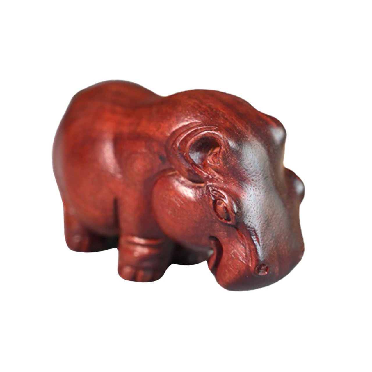 Statue hippopotame bois de bureau pour un salon chaleureux