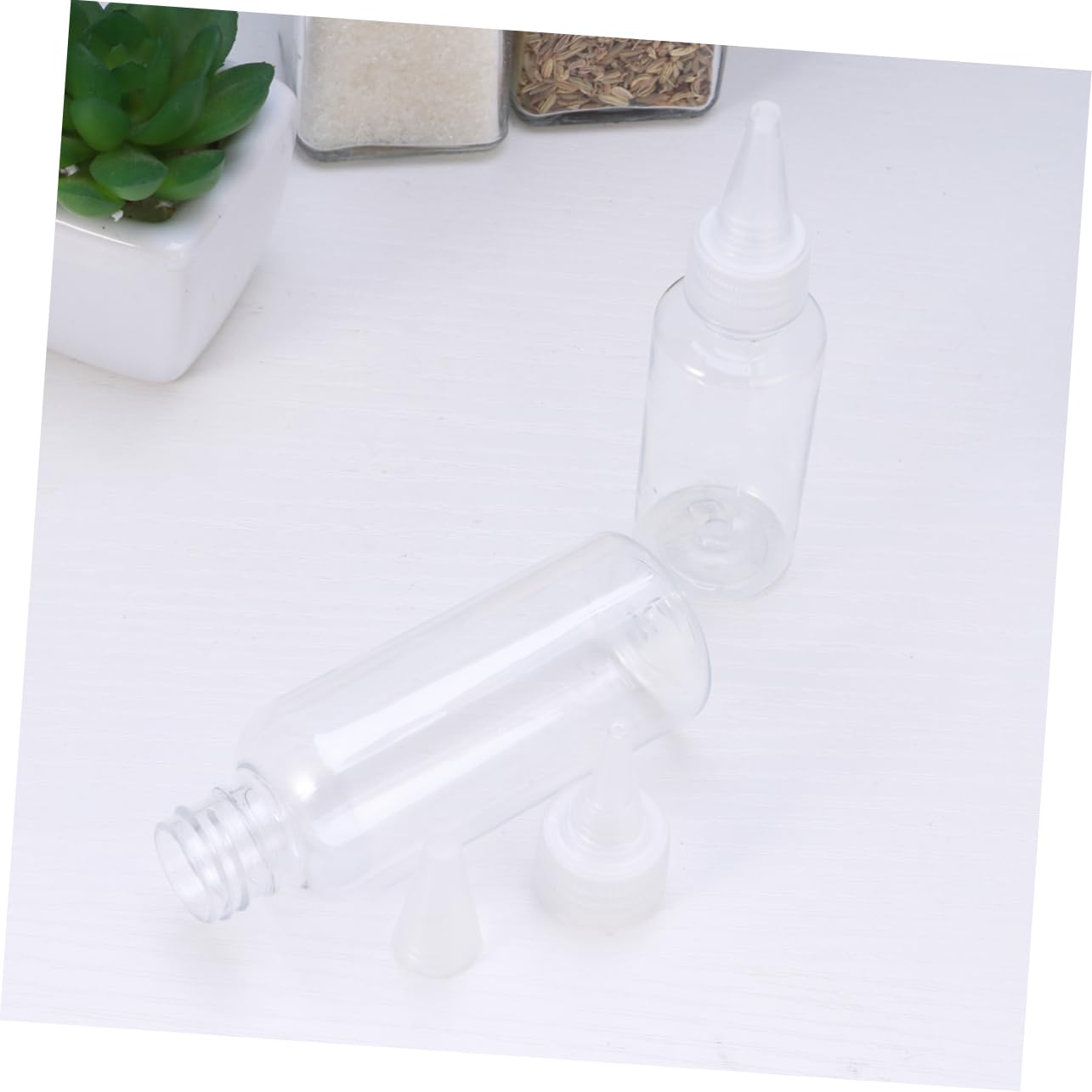 WOONEKY 6pcs Simple Cream Bottle Mini Condiment Squeeze Bottle Squeeze Bottles Kitchen Squeeze Bottle Store Cream Bottle Ketchup Squeeze Bottle Clear Squeeze Bottle re-usable