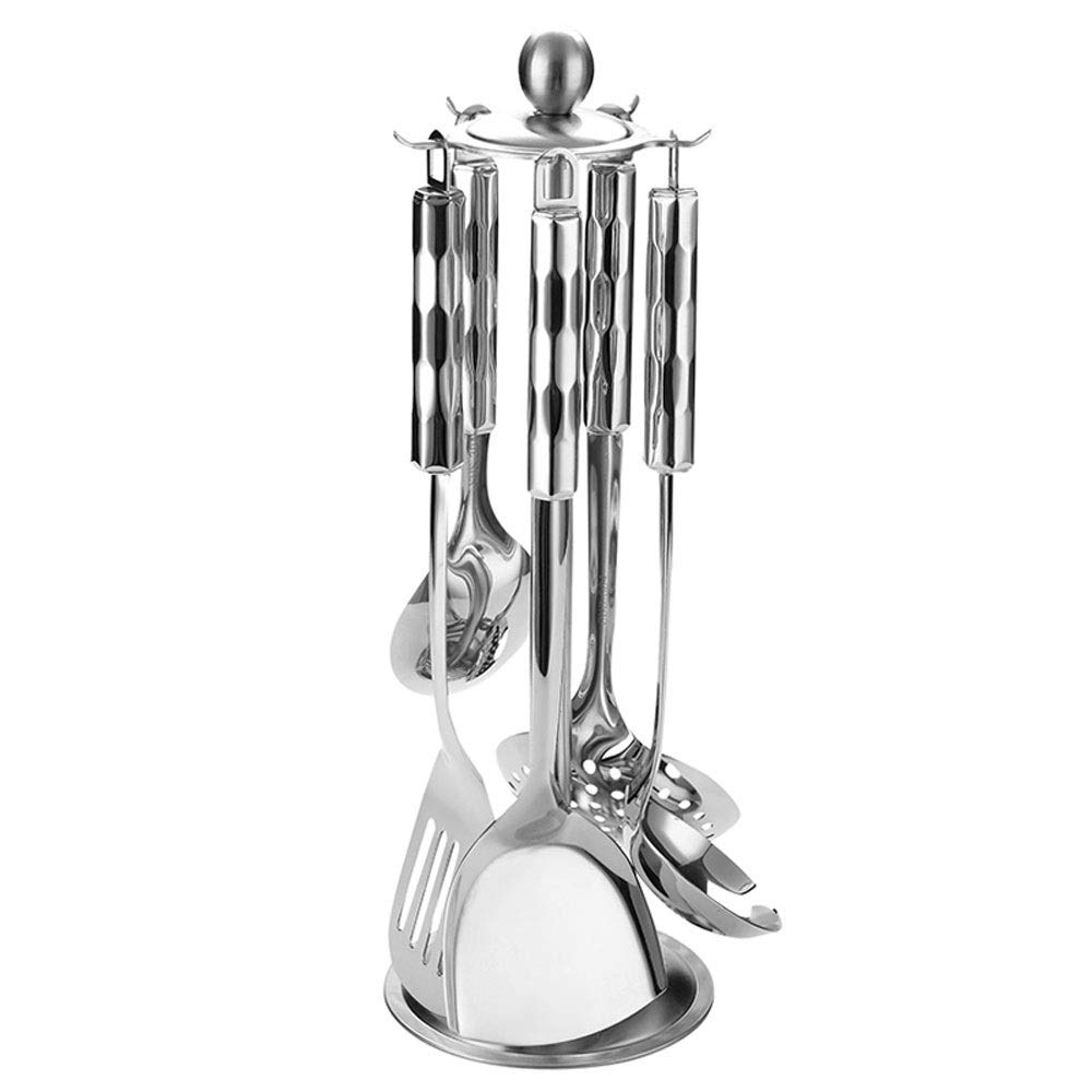 BAtlam Utensilios de Cocina de Acero Inoxidable, Juego de Utensilios de Cocina de cucharas Principales para Servir
