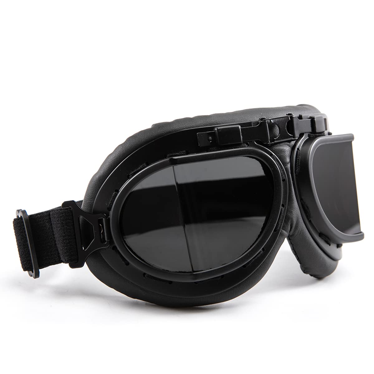 Motorradbrille Retro Windschutz Augenschutzbrille Pu Leder Reitbrille für Herren Damen