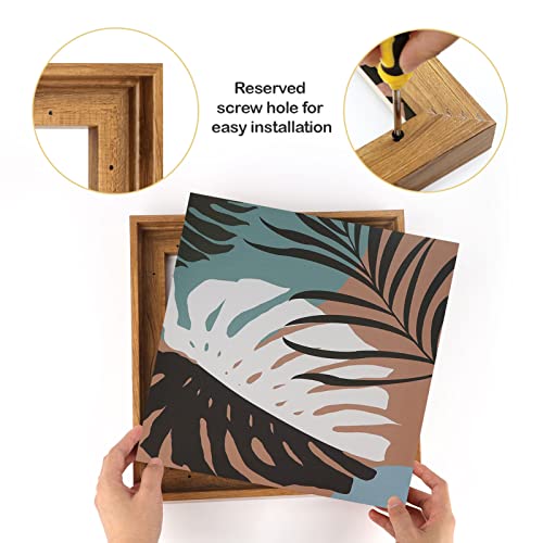 Image of 12x12 Canvas Frame for Abstract Wall Art Prints,2 Pack,Dark Brown | Fit 0.6-0.8 inch Deep Canvas,Complete Frames,Easy Framing,for Minimalist Landscape Flower Print,Gallery Wall Exhibition Decor