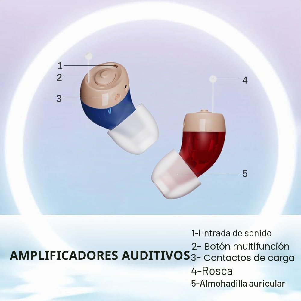 JINGHAO 2 amplificadores de sonido recargables con caja de carga portátil