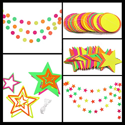 724 Feet Paper Uv Neon Garlands Kit Glow Crepe Paper Streamers Glow In The Dark Streamers Fluorescent Neon Crepe Paper Neon Blacklight Reactive Party Supplies And Decorations For Wedding Birthday #TOP1