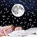 Wandtattoo Loft Leuchtaufkleber Mond 30 cm und 350 Leuchtsterne Leuchtpunkte nachtleuchtend Leuchtsticker Kinderzimmer fluoreszierend leuchtet im Dunklen