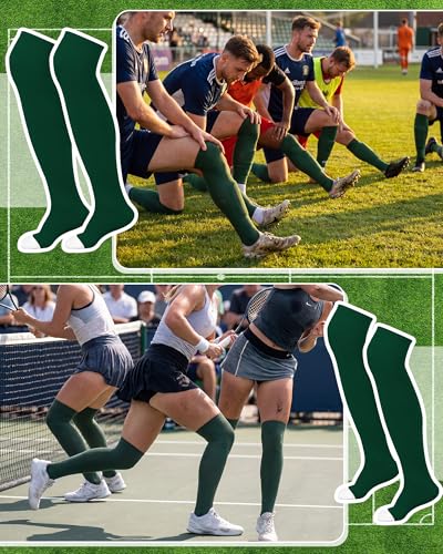 Image of Panitay 2 Pairs Over The Knee Baseball Socks High Football Softball Socks Sport Extra Long for Boys Girls Youth Women Men