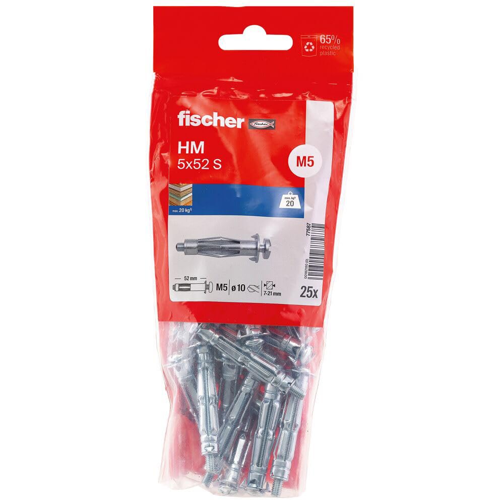 Fischer - Cheville pour cloison creuse type HM-​S 5x52 boite de 25